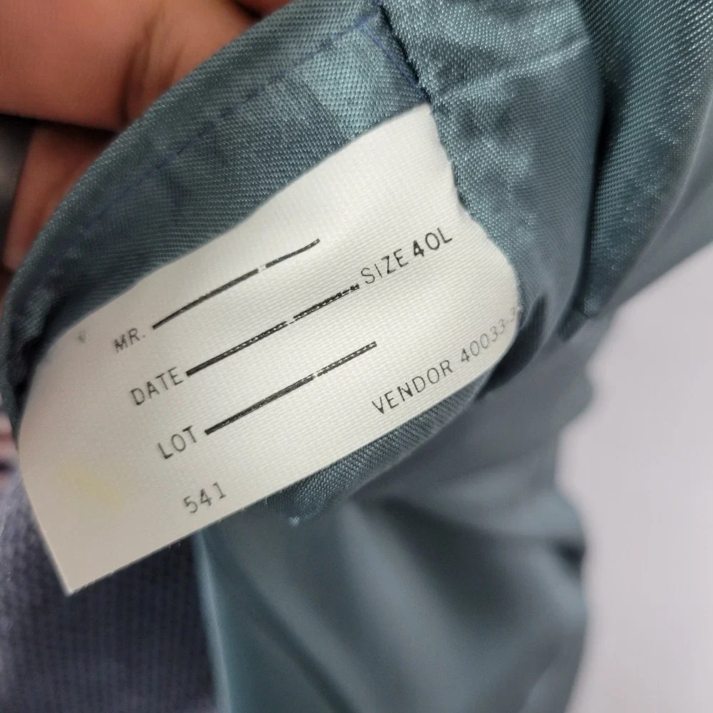 Stafford Men's Sport Coat Blazer Two Button Blue‎ Gray Silk Wool Blend Size 40L